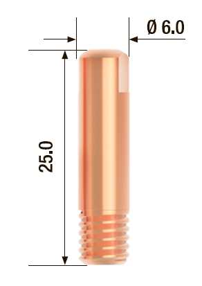 Fubag Контактный наконечник M6х25 мм ECU D=0.8 мм  (25 шт.) FB.CTM6.25-08 Аксессуары к горелкам TIG, MIG/MAG фото, изображение